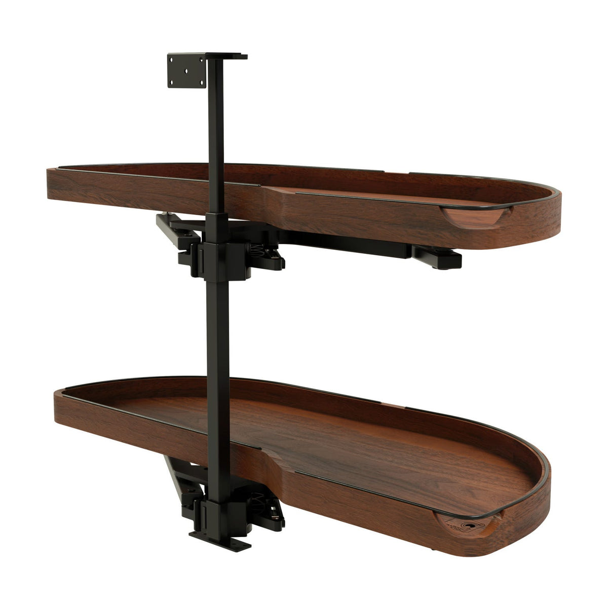 Rev-A-Shelf Craftsman Collection Solid Wood Girasolo with Soft-Close for Blind Corner Cabinets, Walnut, 18"