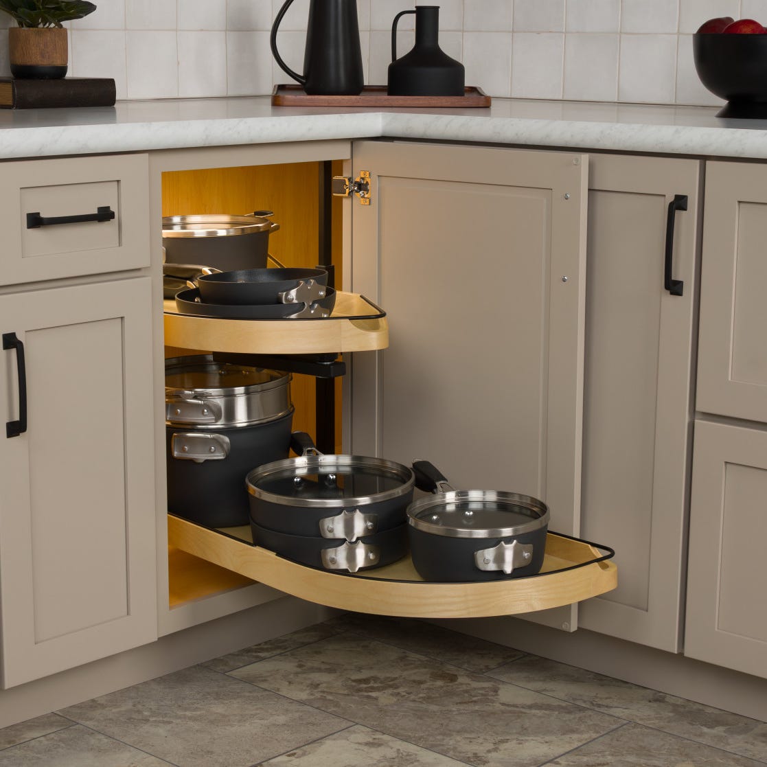 Rev-A-Shelf Craftsman Collection Solid Wood Girasolo with Soft-Close for Blind Corner Cabinets