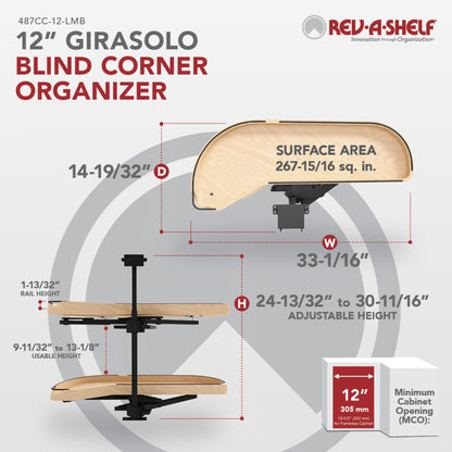 Rev-A-Shelf Craftsman Collection Solid Wood Girasolo with Soft-Close for Blind Corner Cabinets