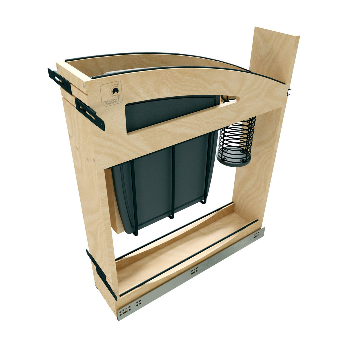 Rev-A-Shelf Craftsman Collection Solid Wood Knife Block Pullout Organizer with BLUM Soft-Close, Maple, 9"