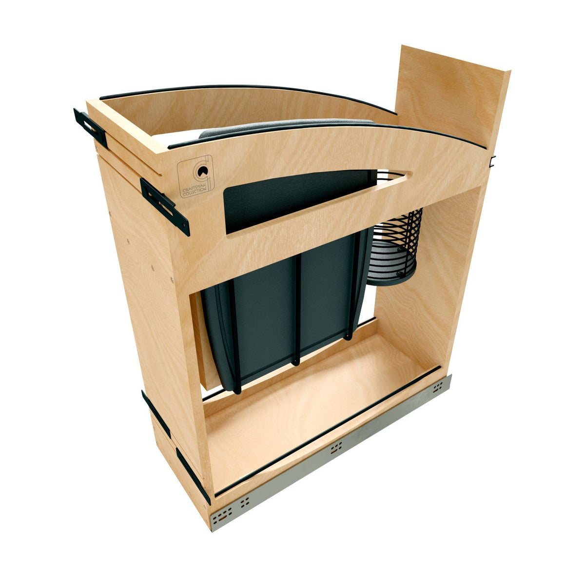 Rev-A-Shelf Craftsman Collection Solid Wood Knife Block Pullout Organizer with BLUM Soft-Close, Maple, 12"