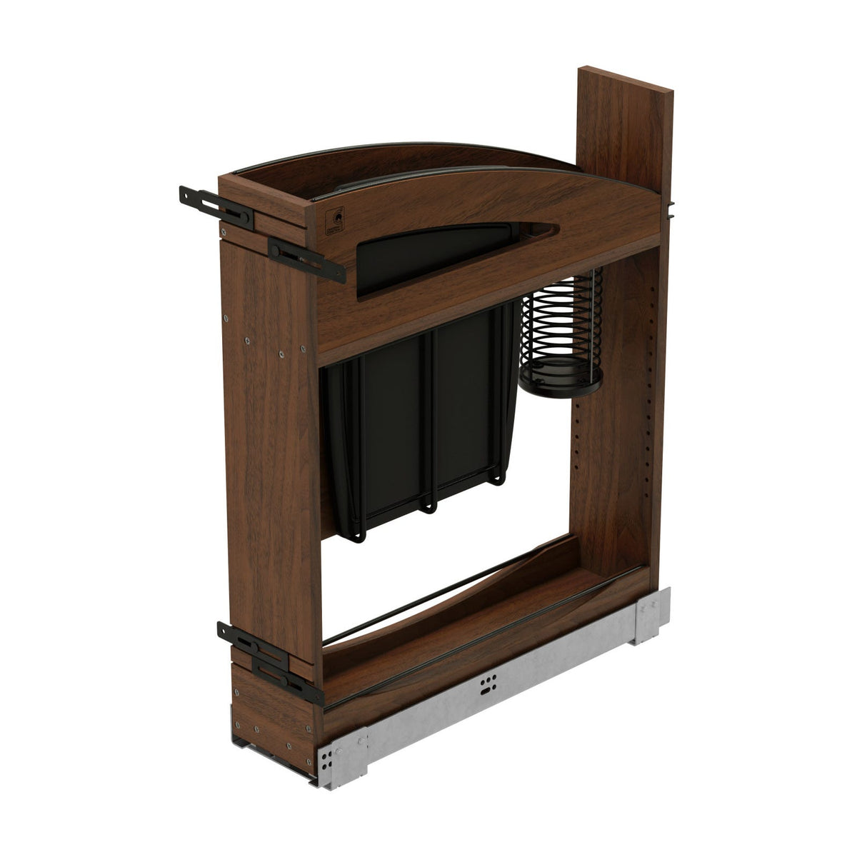 Rev-A-Shelf Craftsman Collection Solid Wood Knife Block Pullout Organizer with BLUM Soft-Close, Walnut, 9"