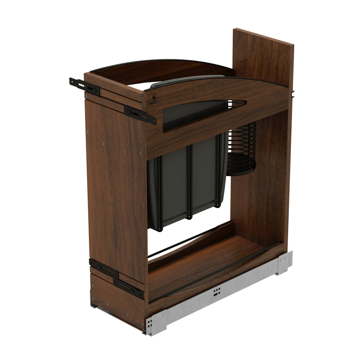 Rev-A-Shelf Craftsman Collection Solid Wood Knife Block Pullout Organizer with BLUM Soft-Close, Walnut, 12"