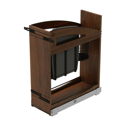 Rev-A-Shelf Craftsman Collection Solid Wood Knife Block Pullout Organizer with BLUM Soft-Close, Walnut, 12"