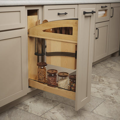 Rev-A-Shelf Craftsman Collection Solid Wood Knife Block Pullout Organizer with BLUM Soft-Close