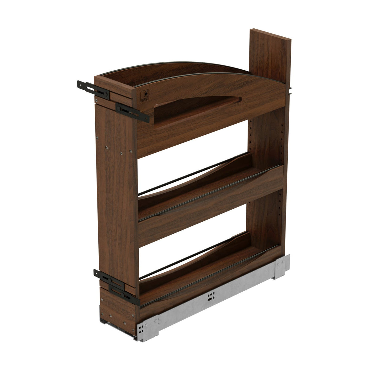 Rev-A-Shelf Craftsman Collection Solid Wood Pullout Organizer with BLUM Soft-Close, Walnut, 9"