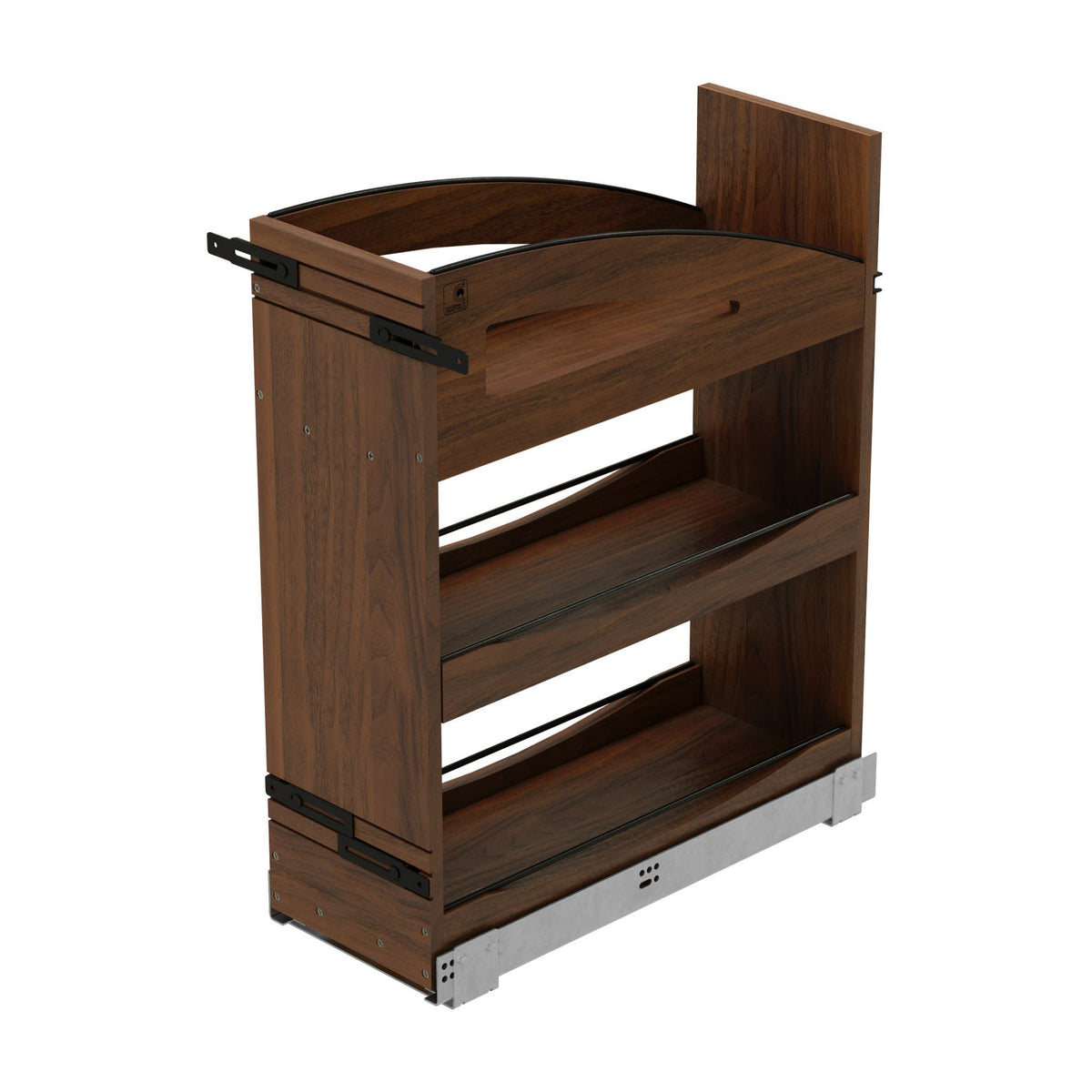 Rev-A-Shelf Craftsman Collection Solid Wood Pullout Organizer with BLUM Soft-Close, Walnut, 12"
