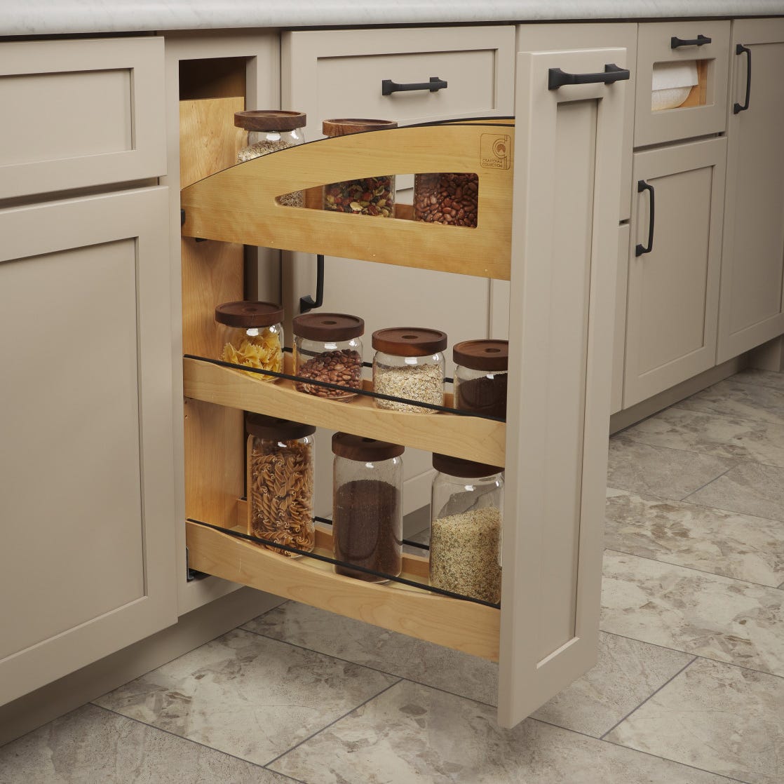 Rev-A-Shelf Craftsman Collection Solid Wood Pullout Organizer with BLUM Soft-Close
