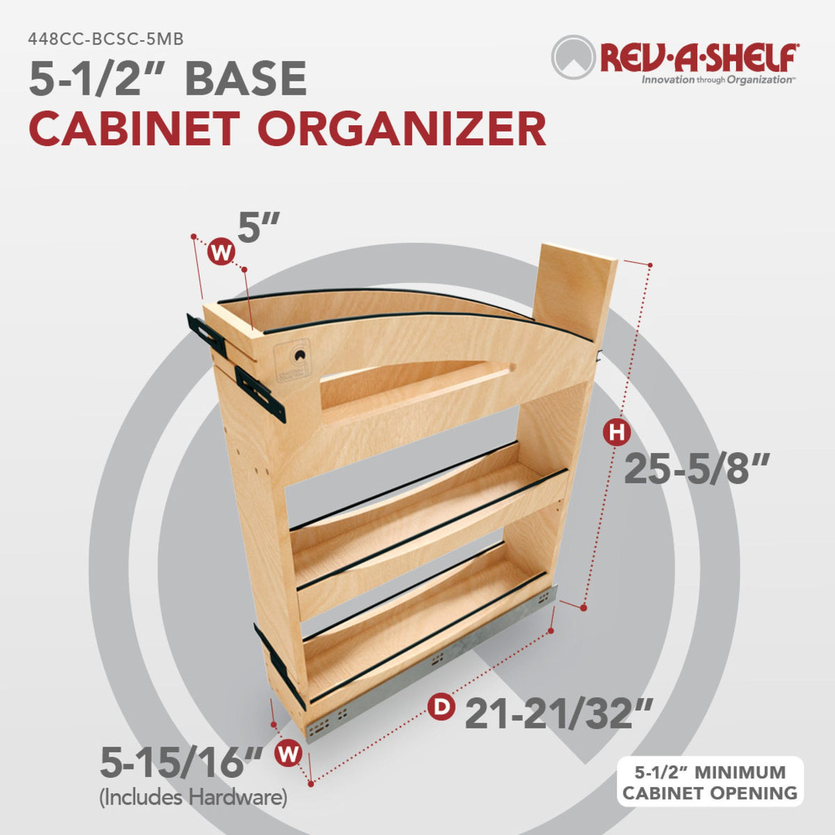 Rev-A-Shelf Craftsman Collection Solid Wood Pullout Organizer with BLUM Soft-Close