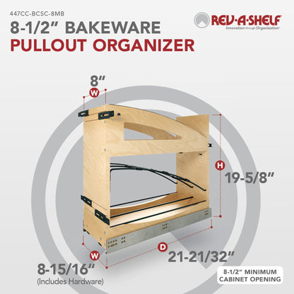 Rev-A-Shelf Craftsman Collection Solid Wood Tray Divider/Foil Wrap Holder Pullout with BLUM Soft-Close, maple