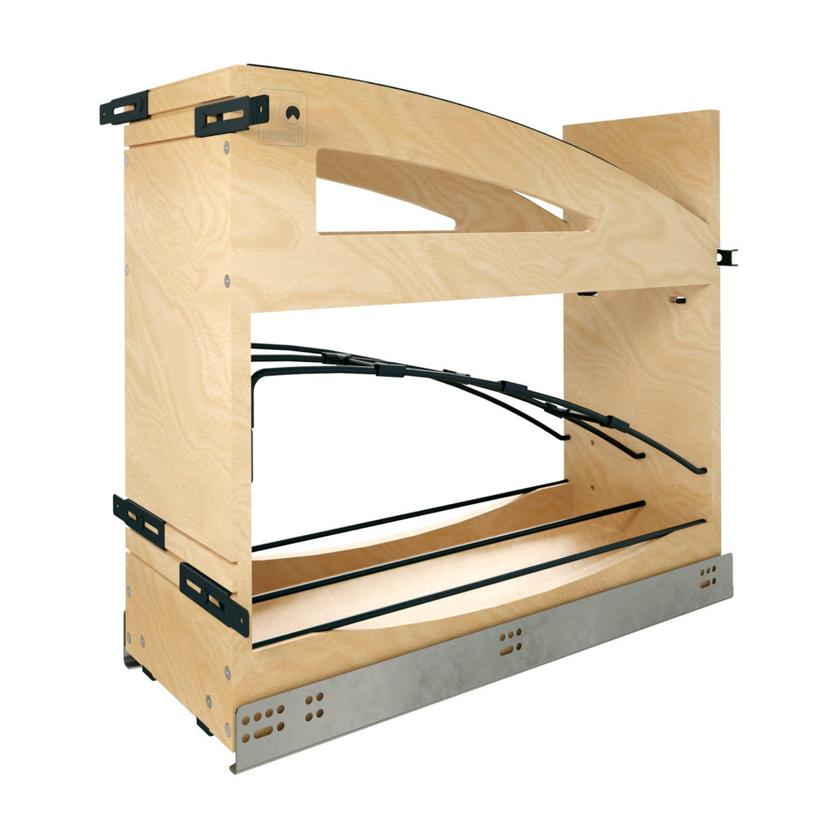 Rev-A-Shelf Craftsman Collection Solid Wood Tray Divider/Foil Wrap Holder Pullout with BLUM Soft-Close, Maple, 12"
