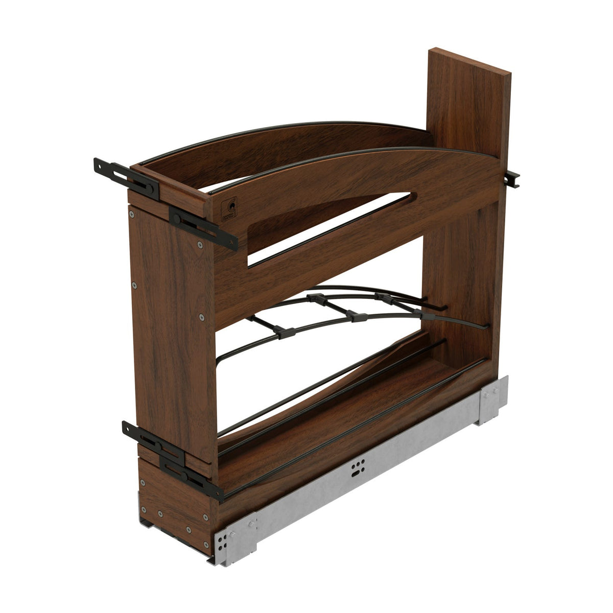 Rev-A-Shelf Craftsman Collection Solid Wood Tray Divider/Foil Wrap Holder Pullout with BLUM Soft-Close, Walnut, 9"