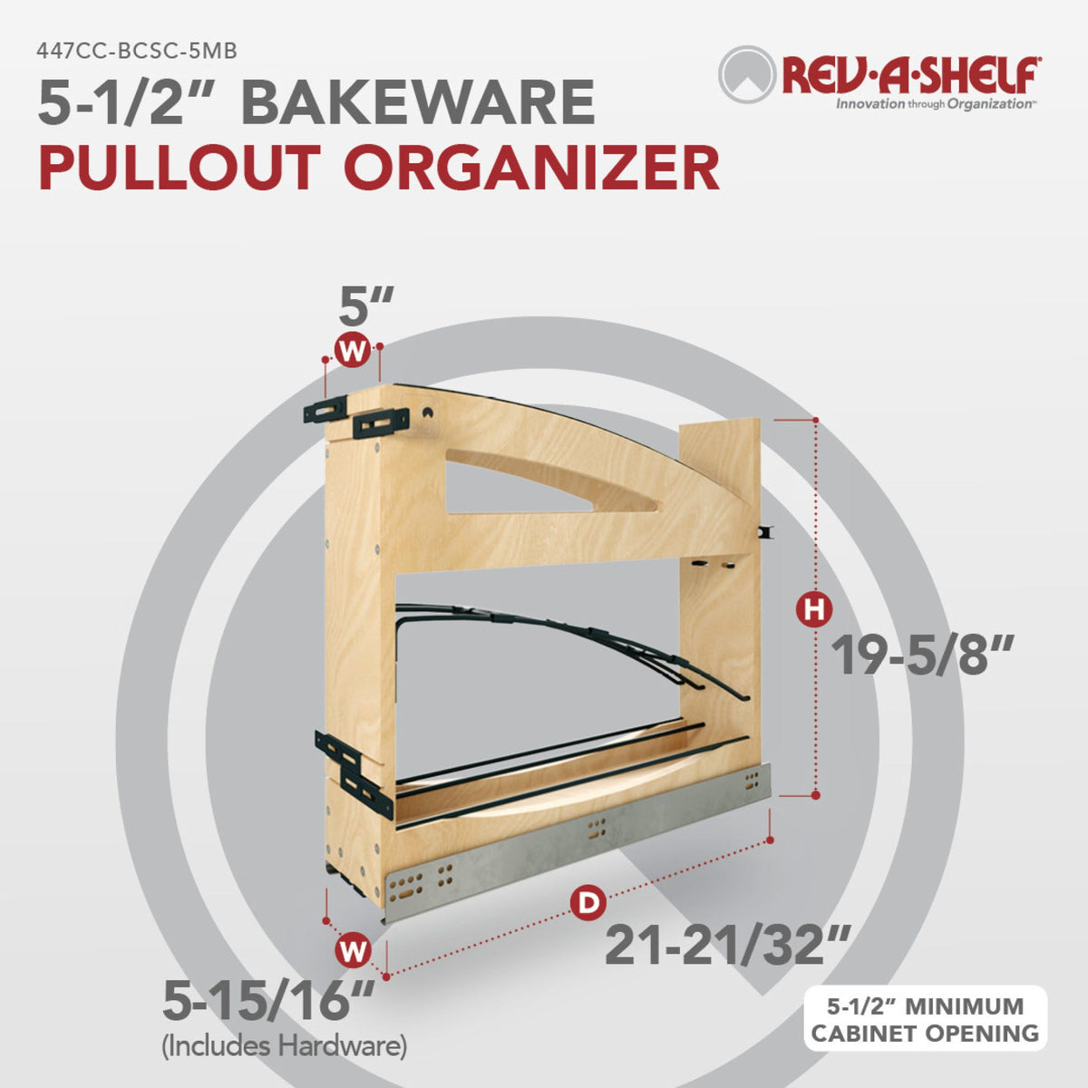 Rev-A-Shelf Craftsman Collection Solid Wood Tray Divider/Foil Wrap Holder Pullout with BLUM Soft-Close