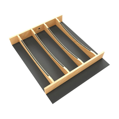 Rev-A-Shelf Craftsman Collection Solid Wood Utensil Drawer Insert with Black Accents, Maple, 16-1/4"