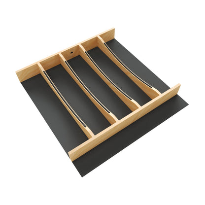 Rev-A-Shelf Craftsman Collection Solid Wood Utensil Drawer Insert with Black Accents, Maple, 19-1/4"