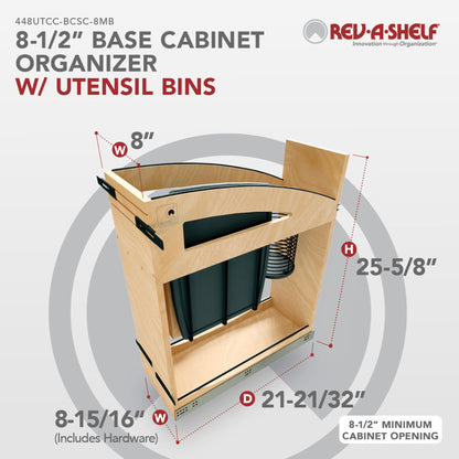 Rev-A-Shelf Craftsman Collection Solid Wood Utensil Pullout Organizer with BLUM Soft-Close, maple