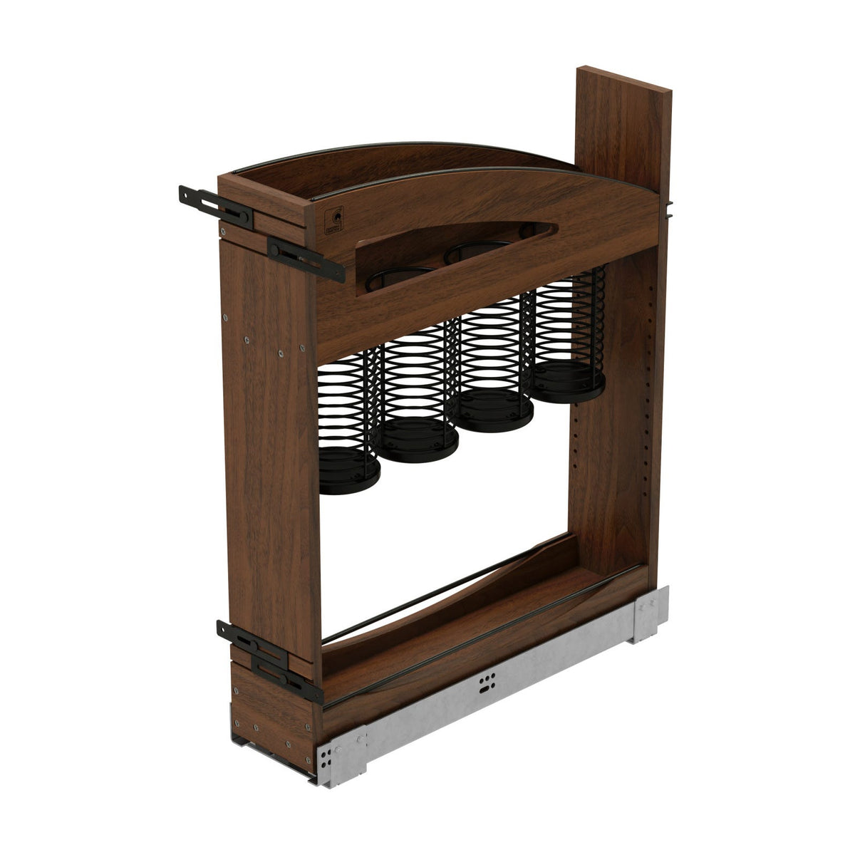 Rev-A-Shelf Craftsman Collection Solid Wood Utensil Pullout Organizer with BLUM Soft-Close, Walnut, 9"