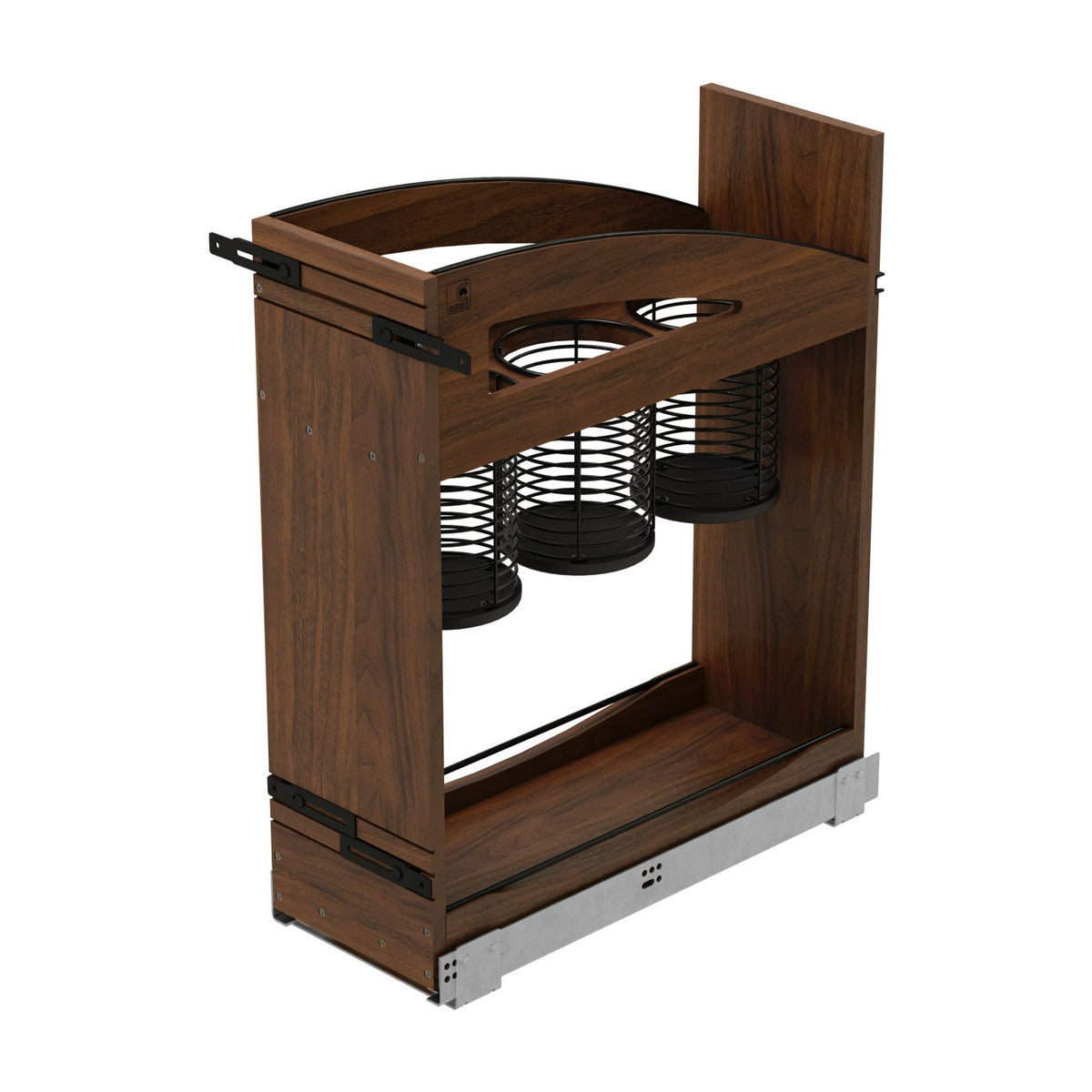 Rev-A-Shelf Craftsman Collection Solid Wood Utensil Pullout Organizer with BLUM Soft-Close, Walnut, 12"