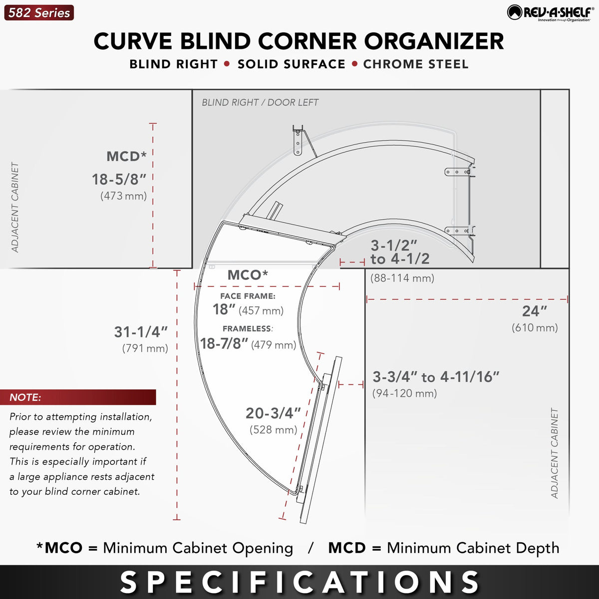 Rev-A-Shelf 'Curve' Contemporary Blind Corner