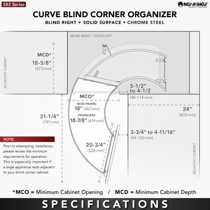 Rev-A-Shelf 'Curve' Contemporary Blind Corner