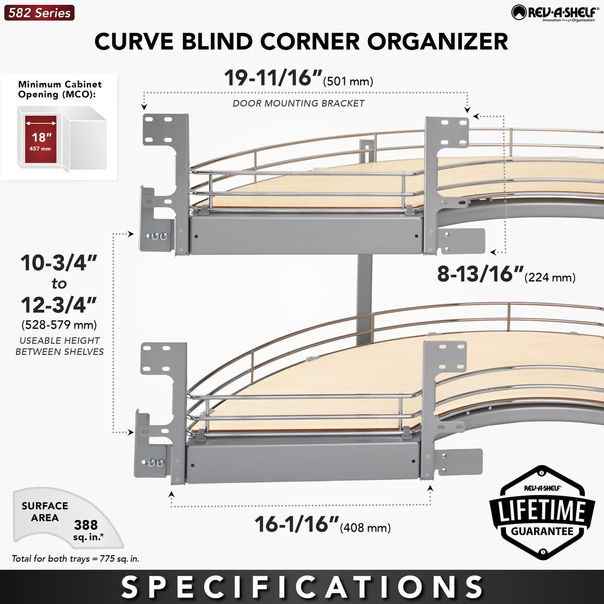 Rev-A-Shelf 'Curve' Contemporary Blind Corner
