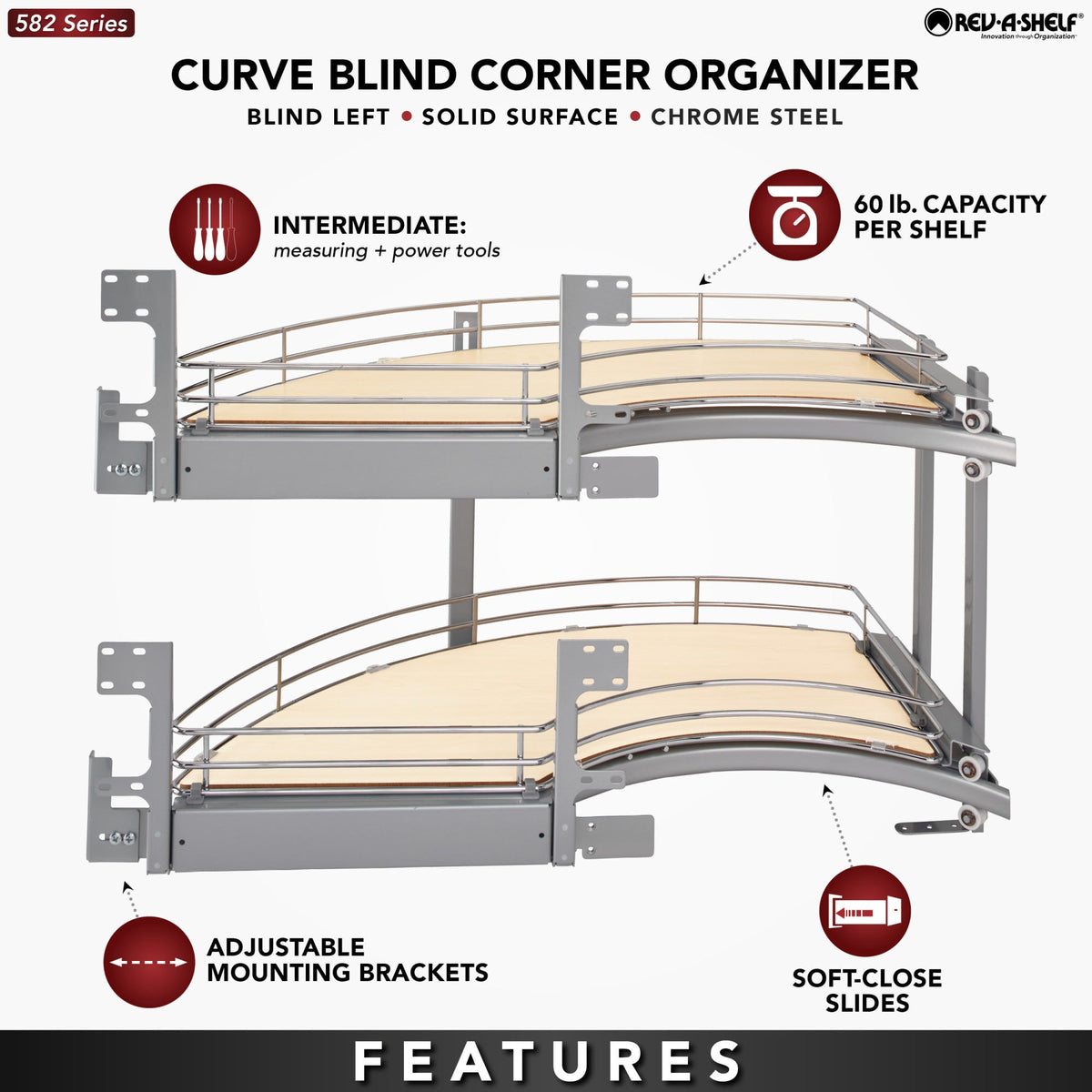Rev-A-Shelf 'Curve' Contemporary Blind Corner