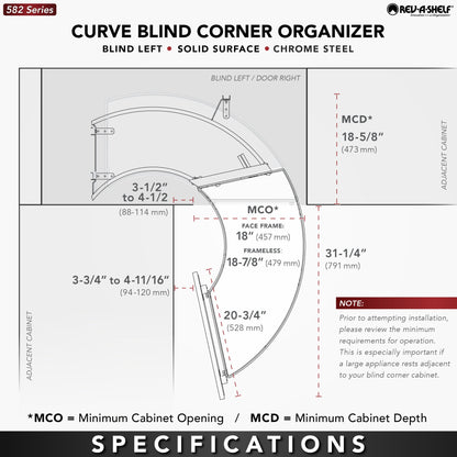 Rev-A-Shelf 'Curve' Contemporary Blind Corner, maple