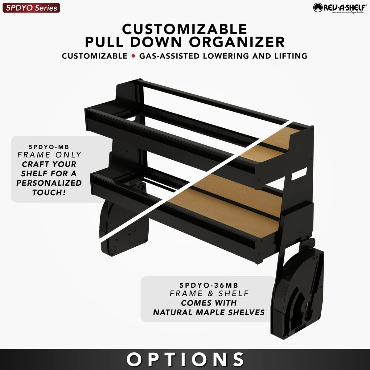 Rev-A-Shelf Customizable Pull-Down Organizer for Wall Cabinets