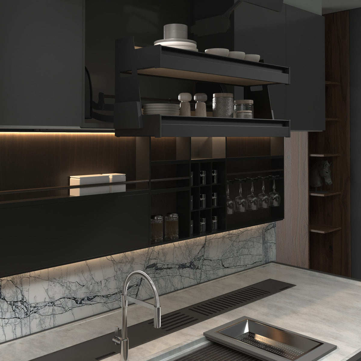 Rev-A-Shelf Customizable Pull-Down Organizer for Wall Cabinets