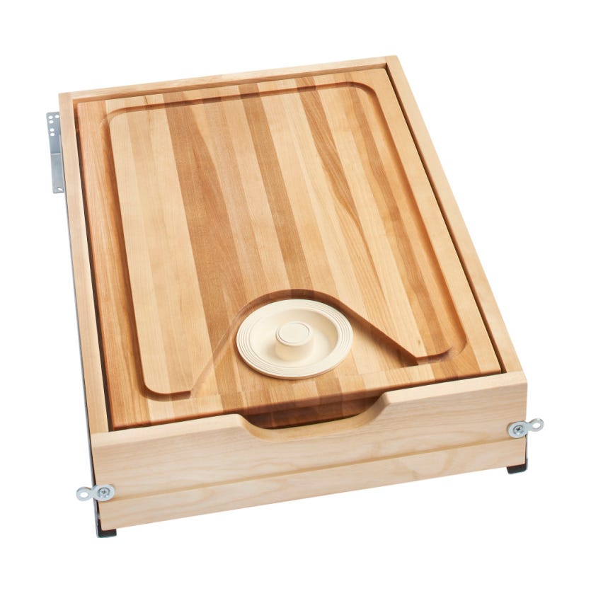 Rev-A-Shelf Cut-Out Cutting Board Drawer, Maple, 18"