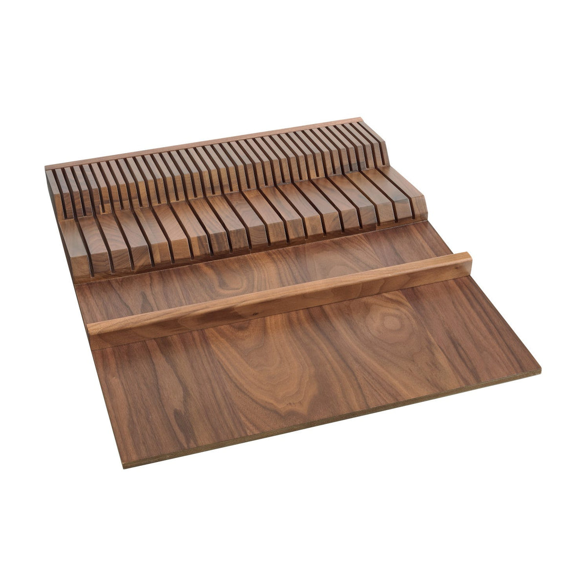 Rev-A-Shelf Double Knife Block, Walnut, 18-1/2"