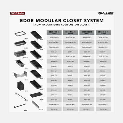 Rev-A-Shelf Edge Closet System for 19-3/4" to 30-1/2" Openings, 16" Deep