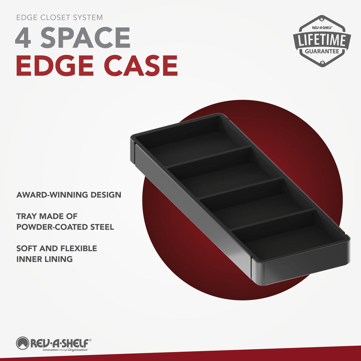 Rev-A-Shelf Edge Closet System for 19-3/4" to 30-1/2" Openings, 16" Deep, powder-coated