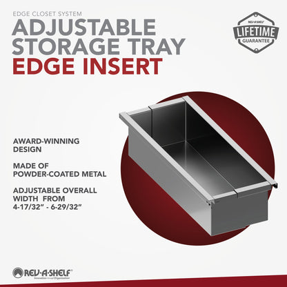 Rev-A-Shelf Edge Closet System for 19-3/4" to 30-1/2" Openings, 20" Deep, powder-coated