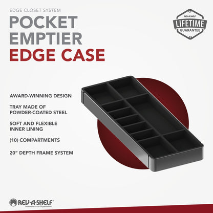 Rev-A-Shelf Edge Closet System for 19-3/4" to 30-1/2" Openings, 20" Deep, powder-coated