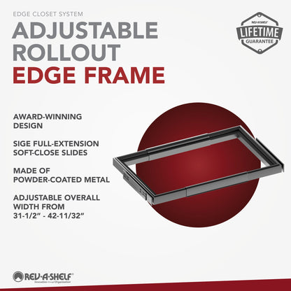 Rev-A-Shelf Edge Closet System for 31-1/2" to 42-1/4" Openings, 20" Deep