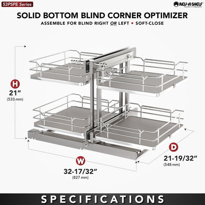 Rev-A-Shelf Elite Blind Corner Optimizer, gray