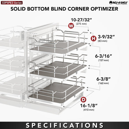 Rev-A-Shelf Elite Blind Corner Optimizer, gray