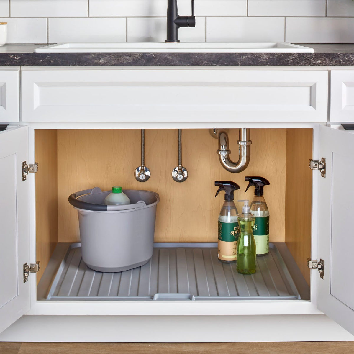 Rev-A-Shelf Flexible Polymer Trim-to-Fit Drip Tray for Sink Base Cabinets