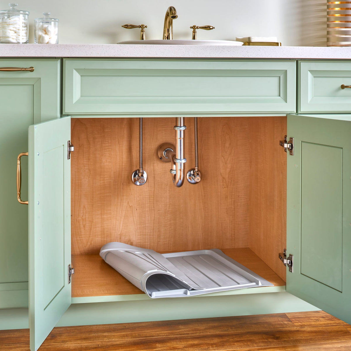 Rev-A-Shelf Flexible Polymer Trim-to-Fit Drip Tray for Vanity Sink Base Cabinets