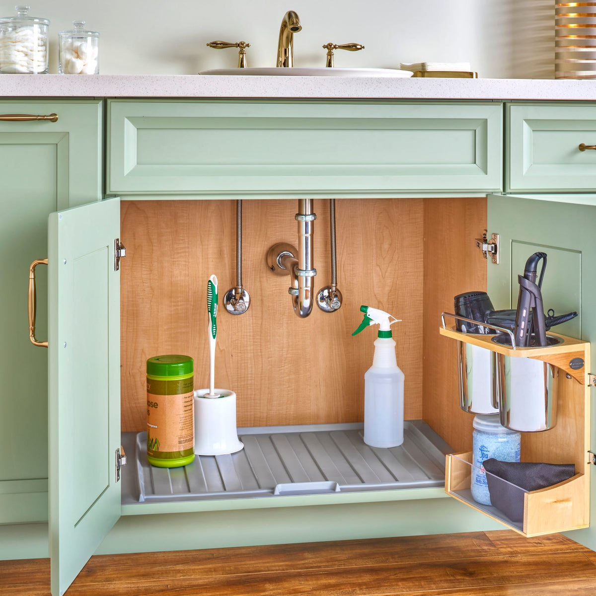 Rev-A-Shelf Flexible Polymer Trim-to-Fit Drip Tray for Vanity Sink Base Cabinets