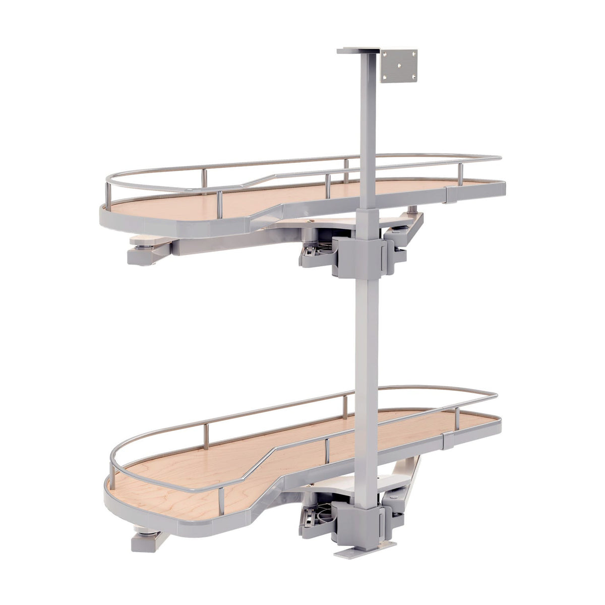 Rev-A-Shelf Girasolo with Contemporary Chrome and Maple Shelves Blind Corner Optimizer, Maple, 12"