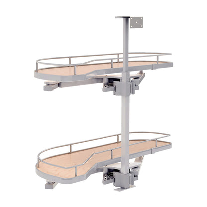 Rev-A-Shelf Girasolo with Contemporary Chrome and Maple Shelves Blind Corner Optimizer, Maple, 12"