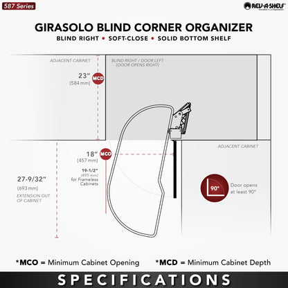 Rev-A-Shelf Girasolo with Contemporary Chrome and Maple Shelves Blind Corner Optimizer, maple