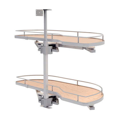 Rev-A-Shelf Girasolo with Contemporary Chrome and Maple Shelves Blind Corner Optimizer, Maple, 15"