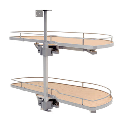 Rev-A-Shelf Girasolo with Contemporary Chrome and Maple Shelves Blind Corner Optimizer, Maple, 18"