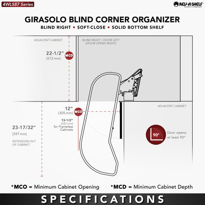 Rev-A-Shelf Girasolo with Wood Classic Shelves Blind Corner Optimizer with Soft-Close