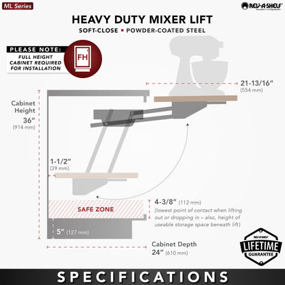 Rev-A-Shelf Heavy Duty Mixer Lift with Shelf