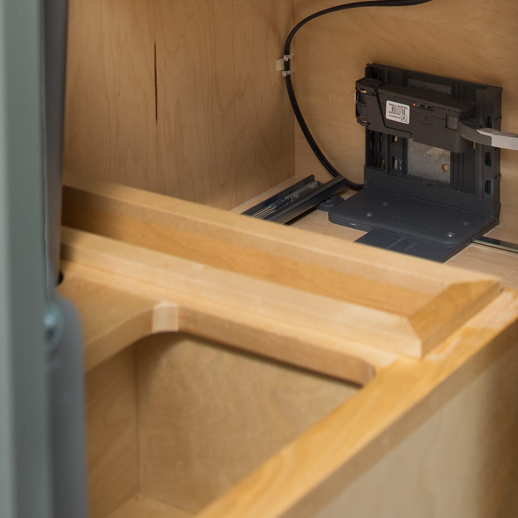 Rev-A-Shelf Maple Bottom Mount Waste Container with SERVO-DRIVE