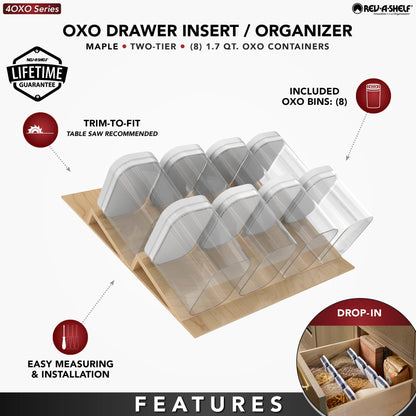 Rev-A-Shelf Maple OXO Drawer Insert Organizer, maple